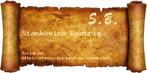 Stankovics Beatrix névjegykártya